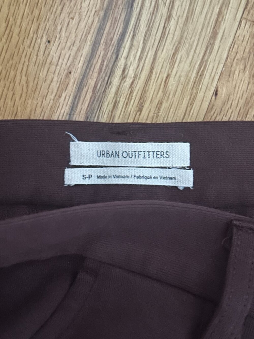 Urban Outfitters Dark Brown Ponte Flare Pants Women's Small Petite Dark Academia - Picture 7 of 11